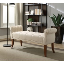Erika Roll Arm Bench, Natural