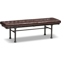 Zelie Faux Leather Upholstered Bench, Brown
