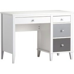 Three Tone Monarch Hill Poppy Grey and White Desk, Gray