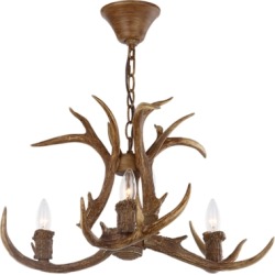 Rustic 21.5" Antler Chandelier, Brown