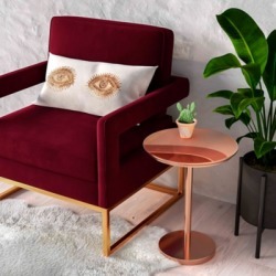 TOV Furniture Sunset Handpainted Side Table, Copper