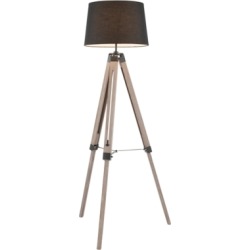 Mid Century Modern Floor Lamp, Gray Wash/Black
