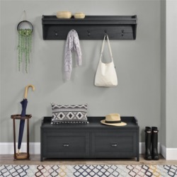 Duver Hanging Coat Rack, Black/Oak