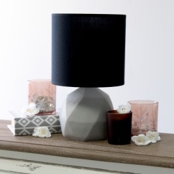 Simple Designs Simple Designs Geometric Concrete Lamp, Black, Black