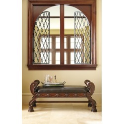 North Shore Upholstered Bench, Dark Brown