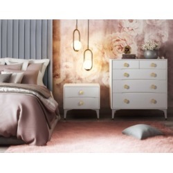 TOV Furniture Divine Nightstand, White