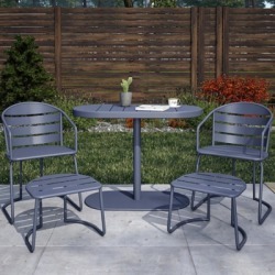 COSCO Outdoor Living Furniture 5-Piece Patio Bistro Set, Steel Gray