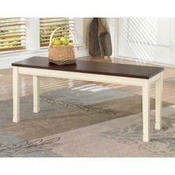 Whitesburg Dining Room Bench, Brown/Cottage White
