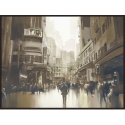 Giclee City Street Wall Art, Black/Brown