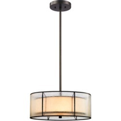 Three Light LED Chandelier, Tiffany Bronze