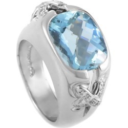 Tiffany & Co. Platinum 0.30 ct. tw. Diamond & Aquamarine Ring