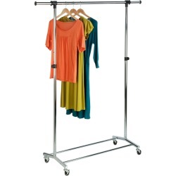 Honey-Can-Do Garment Rack with Adjustable Bar and Steel Casters