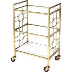 Butler Arcadia Polished Gold Bar Cart