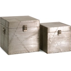 IMAX Set of 2 Jensen Aluminum Clad Boxes