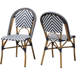 Design Studios Set of 2 Celie Indoor & Outdoor Stackable Bistro Dining Chairs