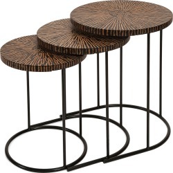 Imax Worldwide Home Set of 3 Hoki Coco Shell Tables