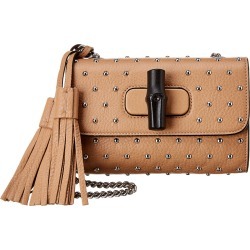 Gucci Leather Studded Bamboo Daily Bag
