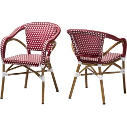 Design Studios Set of 2 Eliane Indoor & Outdoor Bistro Dining Chairs
