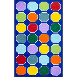 Kecia Octagons Printed Rug Machine-Made Nylon Rug