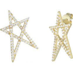 Sphera Milano 18K Over Silver CZ Cut Out Star Earrings found on Bargain Bro from Gilt City for USD $19.75