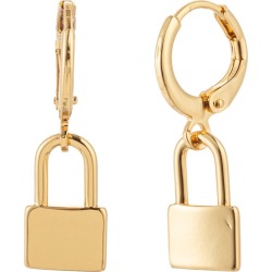 Eye Candy Los Angeles Luxe Collection 24K Plated Lock Huggie Earrings found on Bargain Bro Philippines from Gilt City for $29.99