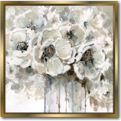 Courtside Market Wall Decor Black & White Flower Gallery Framed Stretched Canvas Wall Art