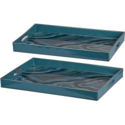 A&B Home Set of 2 Effra Rectangular Trays