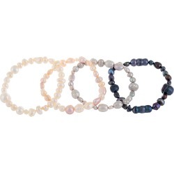 Splendid Pearls 6-8mm Freshwater Pearl Set of 4 Bracelets