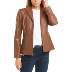 Cole Haan Wing Collar Leather Jacket