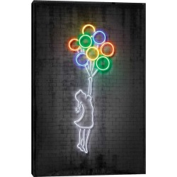 iCanvas Flying Balloons Girl Wall Art found on Bargain Bro from Ruelala for USD $167.19