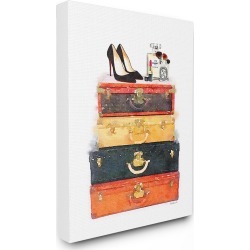 Stupell Luggage Stack Shoes And Makeup