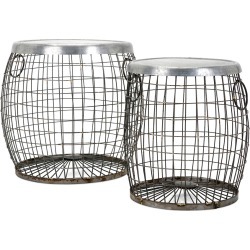 Imax Worldwide Home Set of 2 Balaz Wire Tables