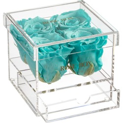 Rose Box NYC 4 Turquoise Roses Jewelry Box