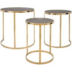 Imax Worldwide Home Set of 3 Marek Stainless Steel Tables