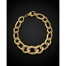14K Italian Gold Graduated Twist Puffed Oval Link Bracelet