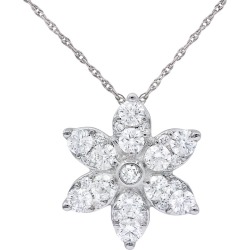 Diana M. Fine Jewelry 14K 1.00 ct. tw. Diamond Flower Necklace