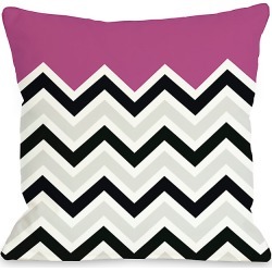 One Bella Casa "Fuchsia Chevron" Decorative Pillow