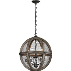 Artistic Home & Lighting Small Renaissance Wood & Wire Chandelier