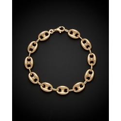 14K Italian Gold Puffed Mariner Bracelet