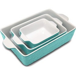 Nutrichef Rectangular Ceramic Bakeware Set - Durab