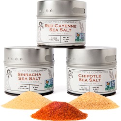 Gustus Vitae Set of Three Red Hot Sea Salts Tins