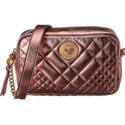 Versace Icon Quilted Metallic Leather Camera Bag