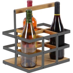 Rustic Wood And Metal Wine Rack