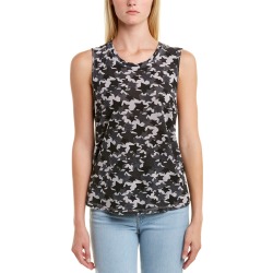 Monrow Star Camo Linen-Blend Muscle Tank
