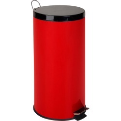Honey-Can-Do 30L Red Metal Step Trash Can