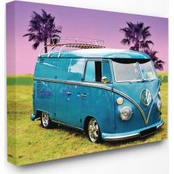 Stupell Vintage 70s Blue VW Bus with Purple Palm Trees found on Bargain Bro Philippines from Gilt for $35.99