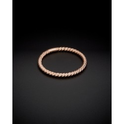 14K Italian Rose Gold Ribbed Stack Ring