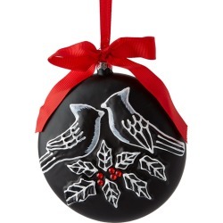Kurt Adler 5in Chalkboard Cardinal Set of Three Disc Ornaments