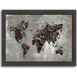 Gold World Map by PI Creative Art