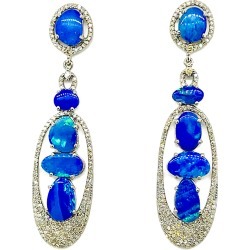 Arthur Marder Fine Jewelry 14K & Silver 1.50 ct. tw. Diamond & Opal Earrings